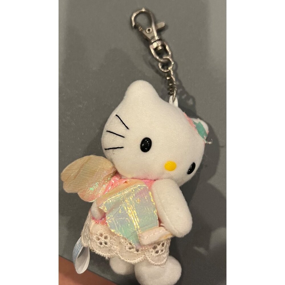 RARE Vintage 2001 Hello Kitty Fairy Plush Key Chain Sanrio Partner Pink 3”